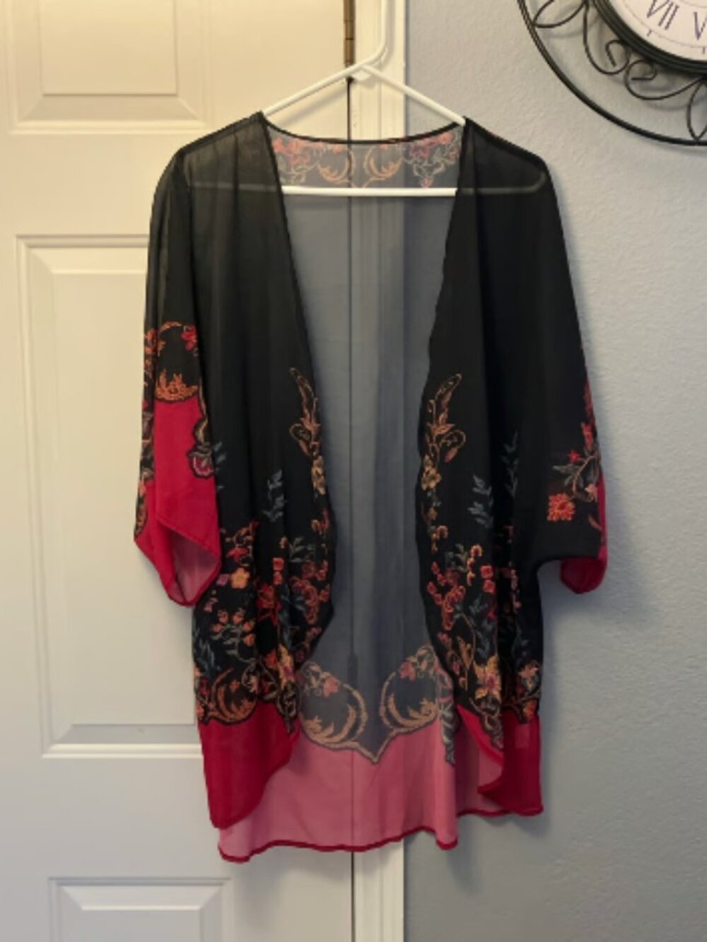 Kimono size 2X Sheer with Floral Pattern